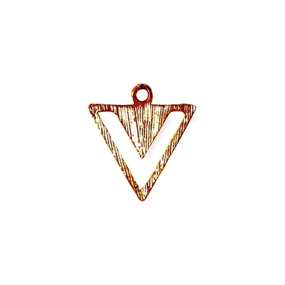 🔴 5 for $10 ONE Pink Gold Triangle Shaped Pendant Zinc Alloy Enamel - Picture 7 of 8